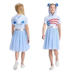 Care Bears M 8 America Light Blue Costume Dress Girl Independence Stars Stripes